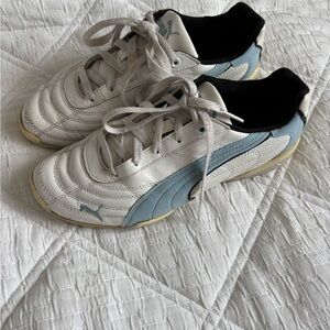 Puma White and Light Blue Athletic Shoes